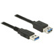 Delock Podaljševalni kabel USB 3.0 tipa A moški in USB 3.0 tipa A ženski 0,5 m črn