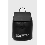 Nahrbtnik Karl Lagerfeld Jeans ženski, črna barva, 245J3011 - črna. Nahrbtnik iz kolekcije Karl Lagerfeld Jeans. Model izdelan iz ekološkega usnja.