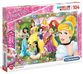 Clementoni Zabava z Disneyjevimi princesami sestavljanka z dragulji
