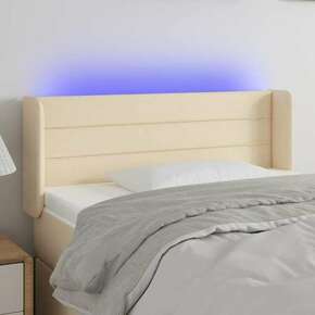 Shumee LED posteljno vzglavje krem 93x16x78/88 cm blago