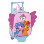 šolski nahrbtnik s kolesi my little pony wild &amp; free modra roza 22 x 27 x 10 cm