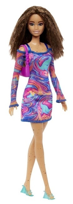 WEBHIDDENBRAND Barbie model - Mavrična marmorna obleka HJT03