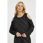 Pulover Liu Jo ženska, črna barva - črna. Majica s srajco iz kolekcije Liu Jo izdelana iz elastične pletenine. Model iz izjemno udobne tkanine z visoko vsebnostjo bombaža.