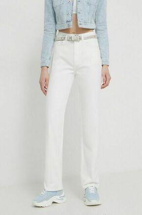Kavbojke Karl Lagerfeld Jeans ženski - bela. Kavbojke iz kolekcije Karl Lagerfeld Jeans straight kroja