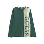 Otroška bombažna majica z dolgimi rokavi Guess zelena barva - zelena. Otroške Majica z dolgimi rokavi iz kolekcije Guess, izdelana iz pletenine, prijetne na optip. Model iz izjemno udobne bombažne tkanine.