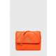 Usnjena torbica Patrizia Pepe oranžna barva - oranžna. Velika torbica iz kolekcije Patrizia Pepe. Model na zapenjanje, izdelan iz naravnega usnja.