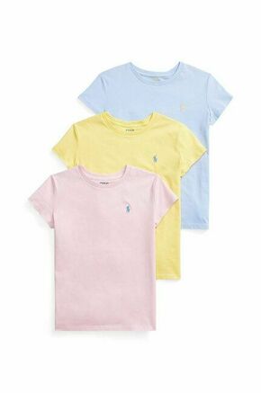 Otroška bombažna kratka majica Polo Ralph Lauren 3-pack - pisana. Otroške kratka majica iz kolekcije Polo Ralph Lauren. Model izdelan iz tanke