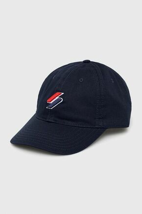 Superdry kapa - mornarsko modra. Baseball kapa iz kolekcije Superdry. Model izdelan iz tkanine z uporabo.