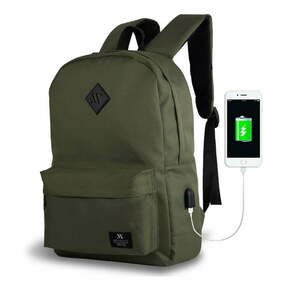 Temno zelen nahrbtnik z USB priključkom Moj Valice SPECTA Smart Bag