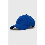 Bombažna bejzbolska kapa BOSS - modra. Kapa s šiltom vrste baseball iz kolekcije BOSS. Model izdelan iz materiala z nalepko.
