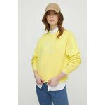 Bombažen pulover Tommy Hilfiger ženska, rumena barva - rumena. Pulover iz kolekcije Tommy Hilfiger, izdelan iz elastične pletenine. Model iz izjemno udobne bombažne tkanine.