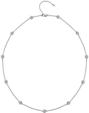 Hot Diamonds Luksuzna srebrna ogrlica s topazom in pravo diamantno vrhovo DN130 srebro 925/1000