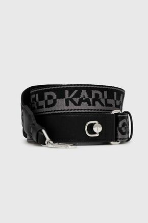Pas za torbico Karl Lagerfeld črna barva - črna. Pas iz kolekcije Karl Lagerfeld. Model izdelan iz tekstilnega materiala.