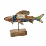 NEW Okrasna Figura Calypso Riba 51 x 13 x 28 cm Tik Pisana