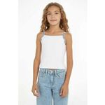 Otroški top Calvin Klein Jeans bela barva - bela. Otroške top iz kolekcije Calvin Klein Jeans. Model izdelan iz tanke, rahlo elastične pletenine.
