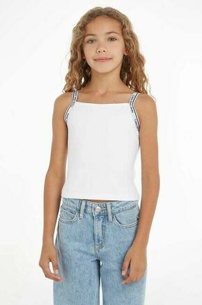 Otroški top Calvin Klein Jeans bela barva - bela. Otroške top iz kolekcije Calvin Klein Jeans. Model izdelan iz tanke