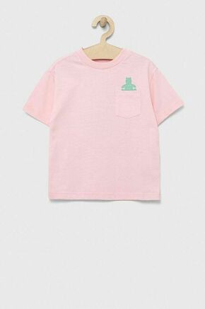 Otroška bombažna kratka majica GAP roza barva - roza. Otroške lahkotna kratka majica iz kolekcije GAP