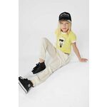 Otroška kratka majica Karl Lagerfeld rumena barva - rumena. Otroške kratka majica iz kolekcije Karl Lagerfeld. Model izdelan iz tanke, rahlo elastične pletenine.