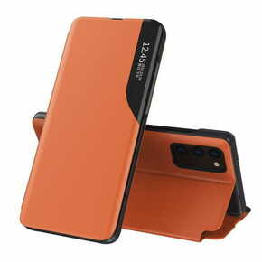 Slomart eco leather view case elegantna knjižna torbica s stojalom za samsung galaxy m51 oranžna