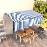 Vidaxl Ročno zložljiva tenda s senčilom 5x3 m modra in bela
