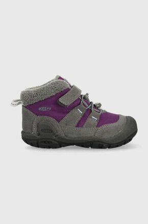 Otroški zimski škornji Keen vijolična barva - vijolična. Zimski čevlji iz kolekcije Keen. Delno podloženi model izdelan iz kombinacije naravnega usnja in tekstilnega materiala.