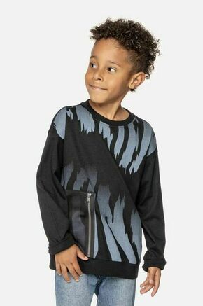 Otroški bombažen pulover Coccodrillo črna barva - črna. Otroški pulover iz kolekcije Coccodrillo. Model izdelan iz vzorčaste pletenine.
