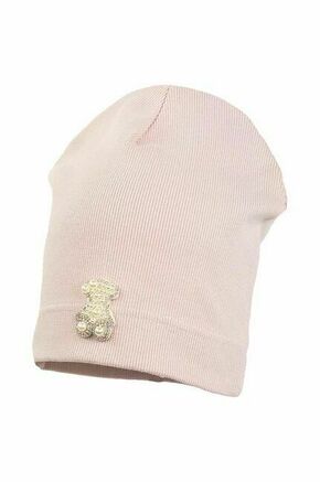 Otroška kapa Jamiks EVORA roza barva - roza. Otroška kapa iz kolekcije Jamiks. Model izdelan iz pletenine z nalepko.