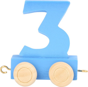 Vagon lesene tirnice - barvne številke - številka 3