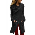 Women's Black Zippered Shawl Collar Jacket 33131