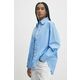 Bombažna srajca Answear Lab ženska - modra. Srajca iz kolekcije Answear Lab, izdelana iz enobarvne tkanine. Model iz izjemno udobne bombažne tkanine, ki je zračna.