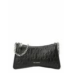 Torbica Karl Lagerfeld črna barva - črna. Majhna torbica iz kolekcije Karl Lagerfeld. Model na zapenjanje, izdelan iz kombinacije naravnega usnja in ekološkega usnja.