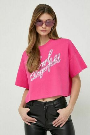 Bombažna kratka majica Karl Lagerfeld ženski