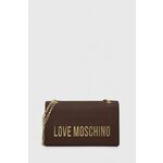 Torbica Love Moschino rjava barva - rjava. Srednje velika torbica iz kolekcije Love Moschino. Model na zapenjanje, izdelan iz ekološkega usnja. Lahek in udoben model, idealen za vsakodnevno nošenje.