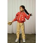 Otroške bombažne hlače Mini Rodini rumena barva - rumena. Otroški hlače iz kolekcije Mini Rodini. Model izdelan iz udobne pletenine.
