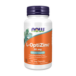 L-OptiZinc, Cink z visoko absorpcijo NOW, 30 mg (100 kapsul)