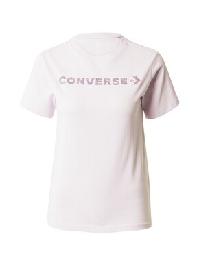 Bombažna kratka majica Converse vijolična barva - vijolična. Kratka majica iz kolekcije Converse. Model izdelan iz pletenine s potiskom.