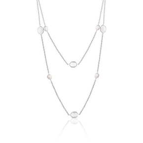 JwL Luxury Pearls Dolga biserna ogrlica s kristali šesterokotnika JL0600