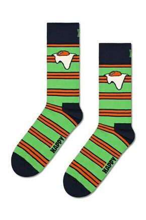 Nogavice Happy Socks Egg On Stripe Sock zelena barva - zelena. Nogavice iz kolekcije Happy Socks. Model izdelan iz elastičnega