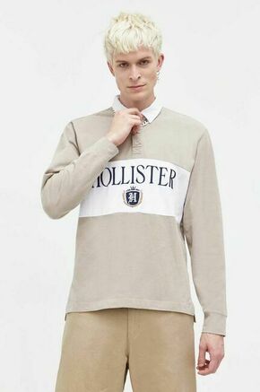 Bombažna majica z dolgimi rokavi Hollister Co. rjava barva - rjava. Majica z dolgimi rokavi iz kolekcije Hollister Co. Model izdelan iz tanke