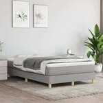 Greatstore Box spring postelja z vzmetnico svetlo siva 120x200 cm blago