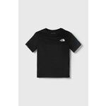 Otroška kratka majica The North Face NEVER STOP TEE črna barva - črna. Otroška lahkotna kratka majica iz kolekcije The North Face, izdelana iz udobne pletenine. Model iz izjemno udobne in zračne tkanine je idealen za toplejše letne čase.
