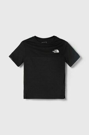 Otroška kratka majica The North Face NEVER STOP TEE črna barva - črna. Otroška lahkotna kratka majica iz kolekcije The North Face