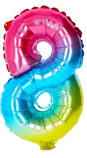 WEBHIDDENBRAND Napihljiv balon - številka 8 mavrica