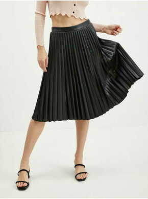 Orsay Černá dámská koženková plisovaná sukně ORSAY 38