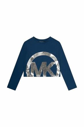 Otroška bombažna majica z dolgimi rokavi Michael Kors mornarsko modra barva - mornarsko modra. Otroški Majica z dolgimi rokavi iz kolekcije Michael Kors. Model izdelan iz pletenine.