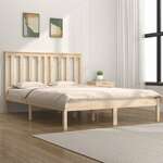 shumee Okvir za posteljo iz masivnega bora, 120x190 cm, dvoposteljna