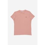 Bombažna kratka majica Lacoste bela barva - roza. Kratka majica iz kolekcije Lacoste. Model izdelan iz enobarvne pletenine. Izjemno mehek material.