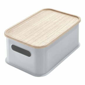 Siva škatla za shranjevanje s pokrovom iz pavlovnije iDesign Eco Handled