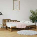 shumee Izvlečna dnevna postelja medeno rjava 2x(90x190) cm borovina