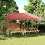 vidaXL Zložljivi pop-up šotor za zabave terakota 580x292x315 m